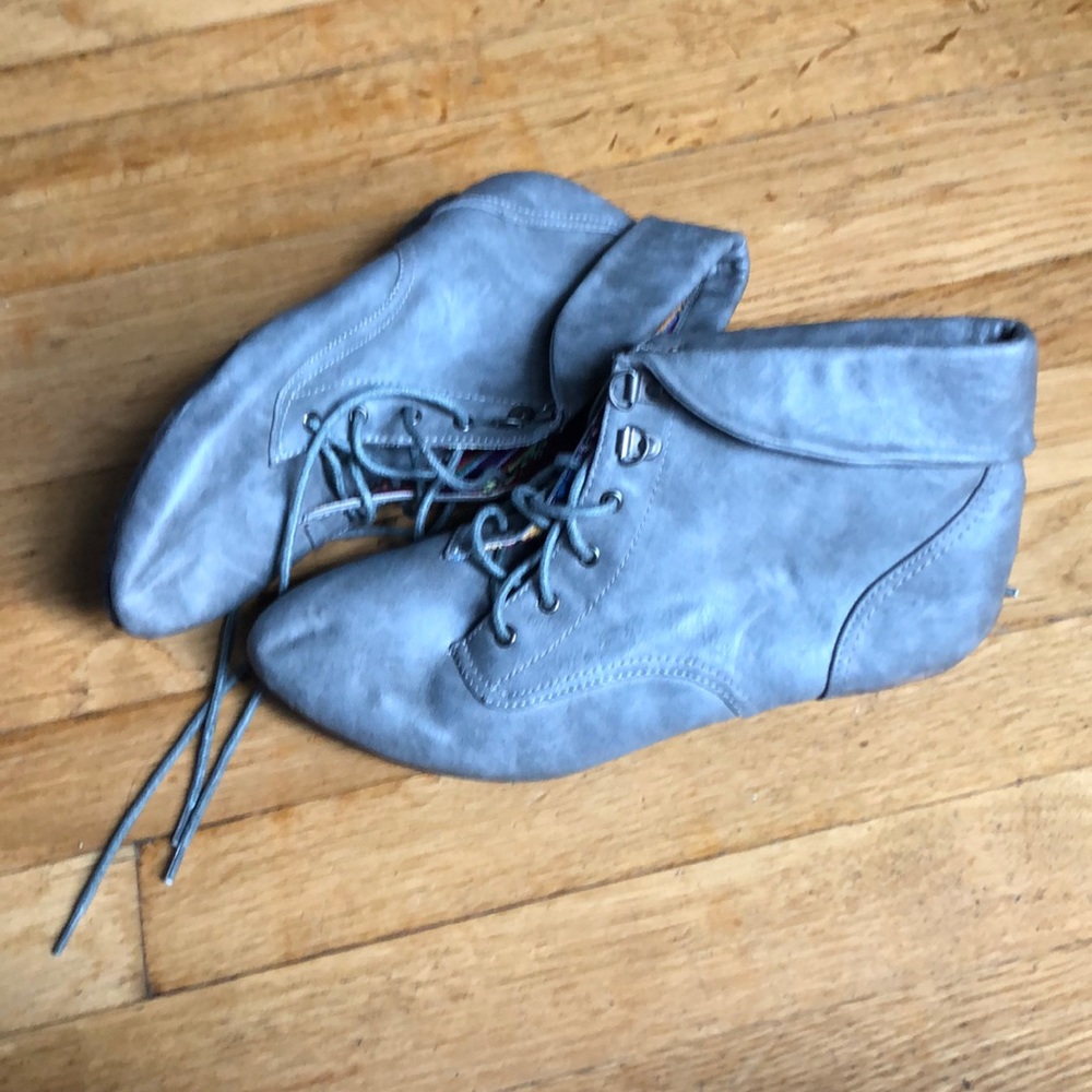 Grey ankle booties size 8.5